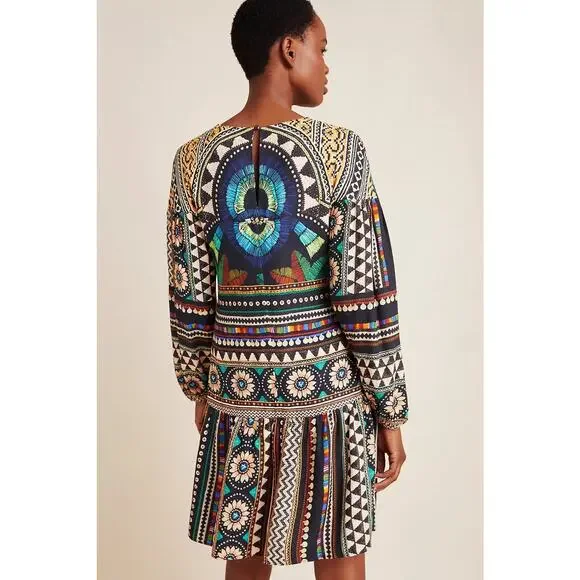 Farm Rio Carlotta Abstract Pattern Tunic Dress Size Medium - Picture 6 of 9